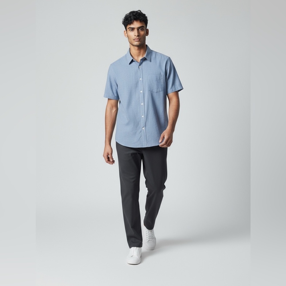 UNTUCKit NWOT Short Sleeve Button Down Shirt 100% Cotton Wrinkle Free